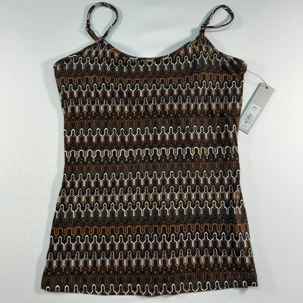 Apt 9 Essentials Womens Small Brown Geometric Print Camisole Tank Top NN19002PR